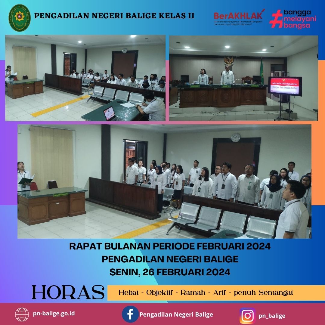 RAPAT BULANAN PENGADILAN NEGERI BALIGE PERIODE FEBRUARI 2024 RAPAT BULANAN PENGADILAN NEGERI BALIGE PERIODE FEBRUARI 2024